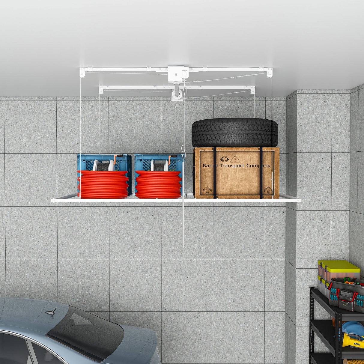 Overhead Garage Storage Rack 3x6 FT for High Ceilings