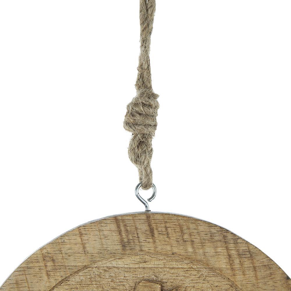 Wooden Hanging Circle With Snowflake Cut Decorative Hanging Christmas Tree Ornaments For Holiday Party Decorations (Set of 12) - Multi
