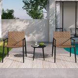 Modern Outdoor Chat Set: 2 Rattan Chairs with Side Table
