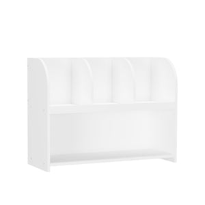 White Bookcase with 4 Compartments - Storage Shelf for Toys and Books