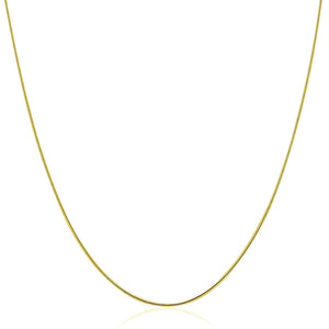 14k Yellow Gold Thin Motif Round Omega Necklace
