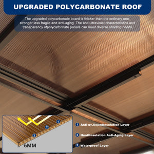 Wall Mounted Outdoor Pergola Gazebo with Heavy Duty Metal Awning and Roof