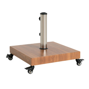 Malibu Square Umbrella Base with Wheels - Concrete & Iron Outdoor Stand