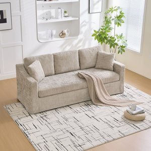 83.86" Wide Modern Casual Sofa in Wheat