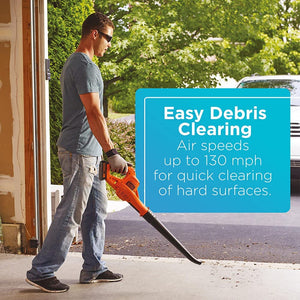 Open Box -  Black & Decker LSW221 20V 130 MPH 100 CFM 20-Volt Cordless Handheld Leaf Sweeper