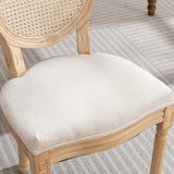 A&A French Style Solid Wood Frame Dining Chairs Set of 2