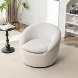Winnie Modern Teddy Fabric Swivel Barrel Chair