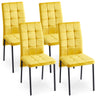 High Back Nordic Dining Chair Modern Fabric Chair With Legs (Set of 2)