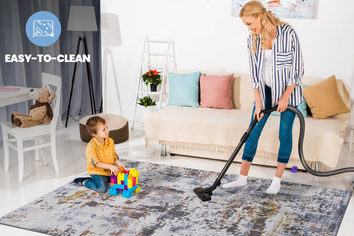 NAAR MARFI Collection Abstract Non-Shedding and Stain Resistant Area Rug