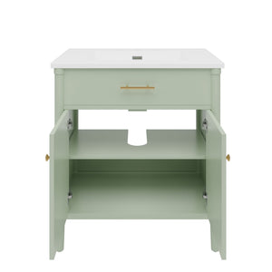 Bathroom Vanity With Sink, Soft Close Doors And Adjustable Shelf