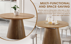 Wooden Dining Table - Modern Round Design for Versatile Use