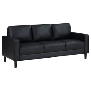 Weld 3 Piece Upholstered Track Arm Sofa Set - Black