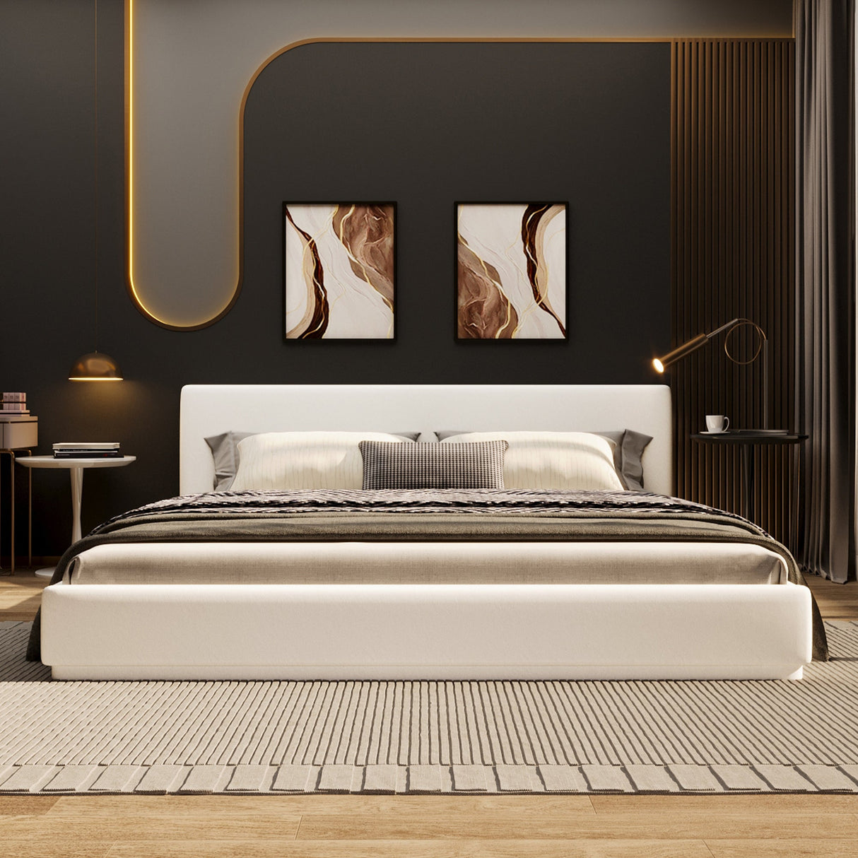 Soft and Comfortable Upholstered King Size Bed