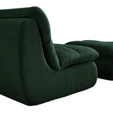 Modern Compressed Lounge Chair with OttomanCozy Corduroy Recliner
