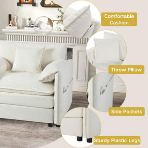 Oversized Chair With Movable Ottoman, Soft Upholstered Lounge Chair