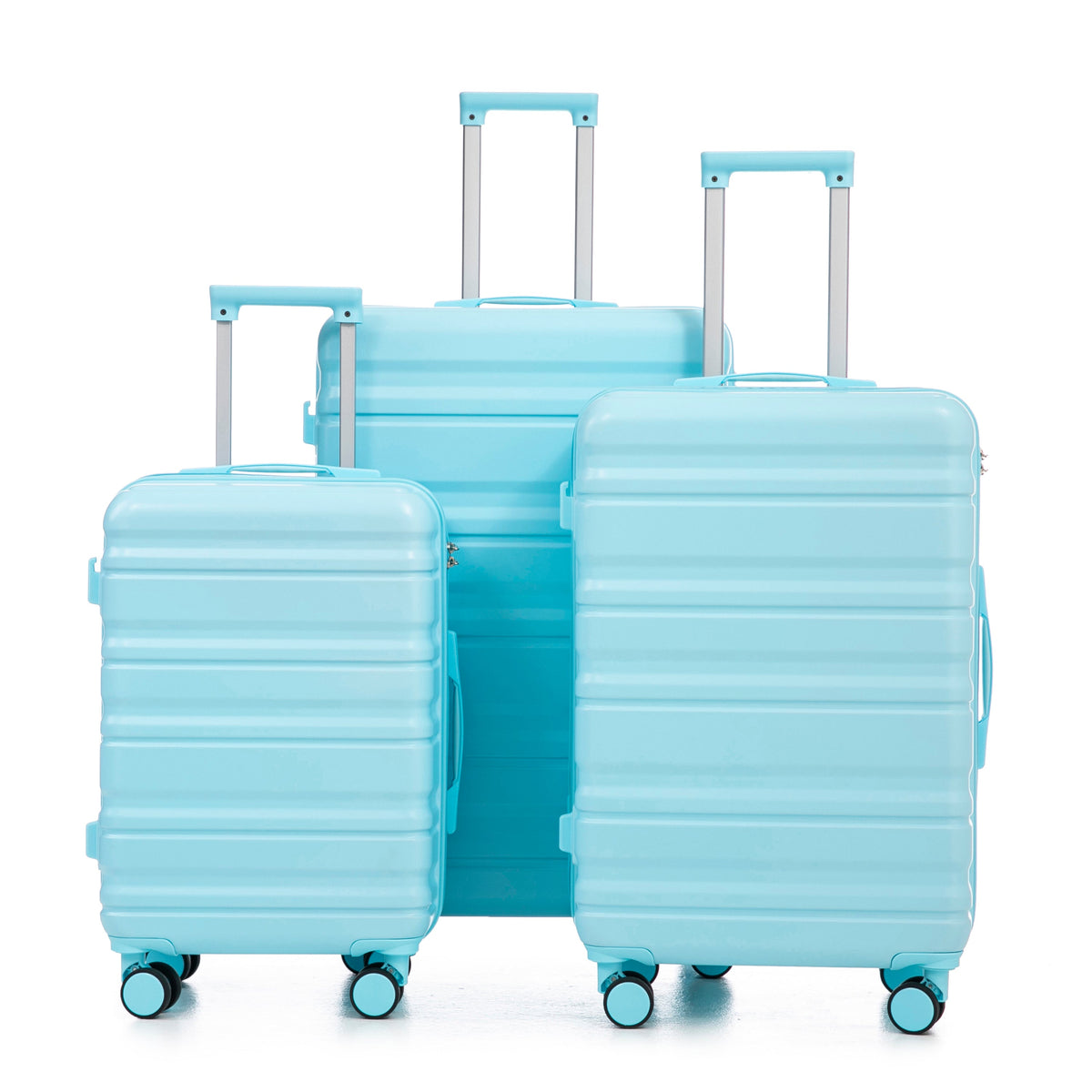 HIFINE Tourist 3-Piece ABS Spinner Wheel Luggage Set (Blue)