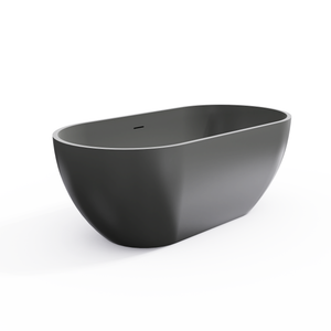 59 Inch Solid Surface Oval Freestanding Bathtub