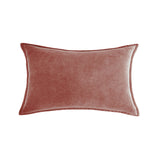 Luxe velvet lumbar pillow 19 colors classic flange edge elegant solid color accent insert included 12"x20"