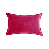 Luxe velvet lumbar pillow 19 colors classic flange edge elegant solid color accent insert included 12"x20"