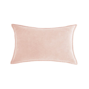 Luxe velvet lumbar pillow 19 colors classic flange edge elegant solid color accent insert included 12"x20"