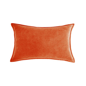 Luxe velvet lumbar pillow 19 colors classic flange edge elegant solid color accent insert included 12"x20"