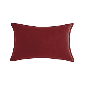 Luxe velvet lumbar pillow 19 colors classic flange edge elegant solid color accent insert included 12"x20"
