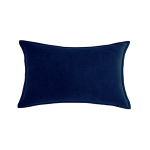 Luxe velvet lumbar pillow 19 colors classic flange edge elegant solid color accent insert included 12"x20"