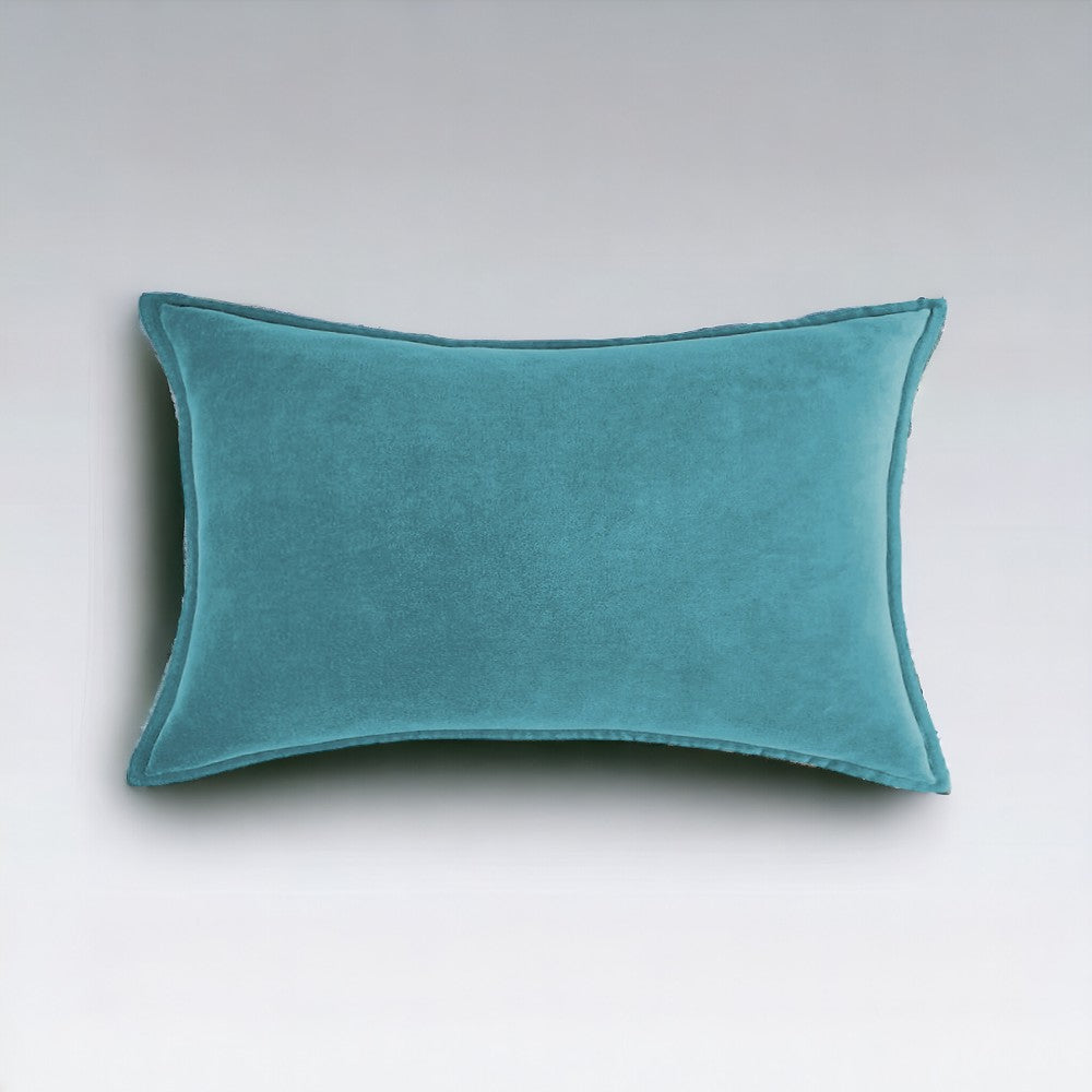 Velvet Throw Pillow  pack of 1, size 12"x20, 18"x18", 20"x20" options, Blue, velvet, 12X20 – Fancy & Stacy