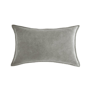 Luxe velvet lumbar pillow 19 colors classic flange edge elegant solid color accent insert included 12"x20"