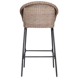 Ladd Outdoor Metal Wicker Barstool Light Brown Faux Wicker Set of 2