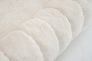 Floral-Shaped Beige Two-Seater Sofa with Ultra-Soft Faux Fur