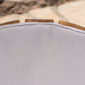 Outdoor Adirondack Chair Cushion With Water Resistant Fabric And Ties - Gray