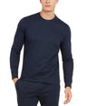Alfani Mens Pinstripe Stretch Crew Sweatshirt Navy L