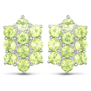 6.80 Carat Genuine Peridot .925 Sterling Silver 3 Piece Jewelry Set (Ring, Earrings, and Pendant w/ Chain)