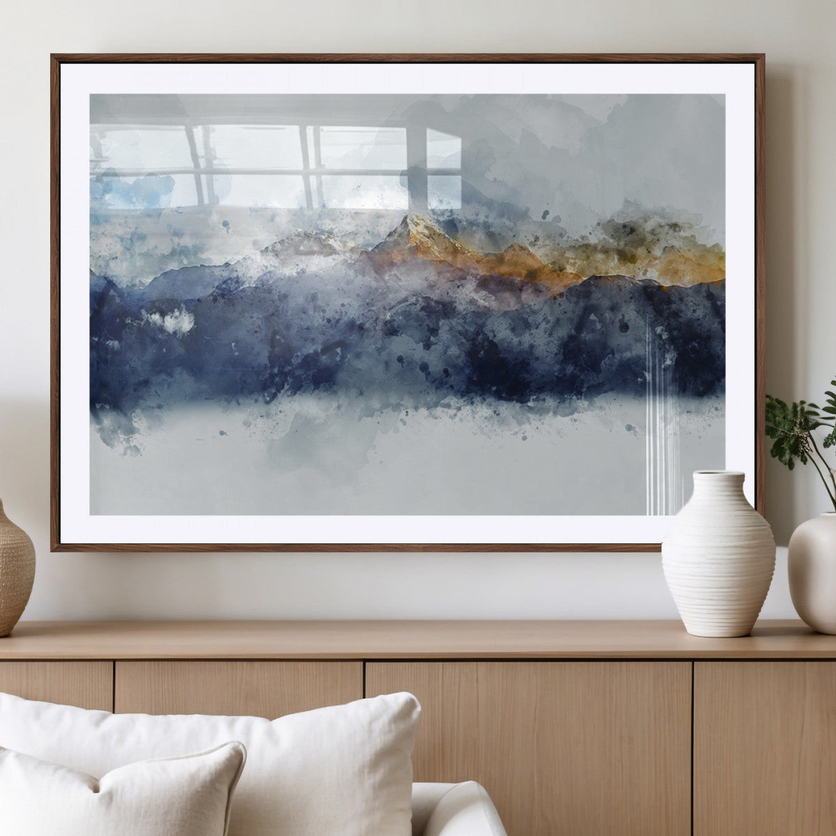 Abstract Mountain Range Art Canvas Print | 3 Panel