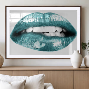 Blue Lips Wall Art Canvas Print