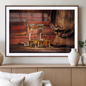 Whiskey and Cigar Canvas Wall Art | 3 Panel Bar Room Decor