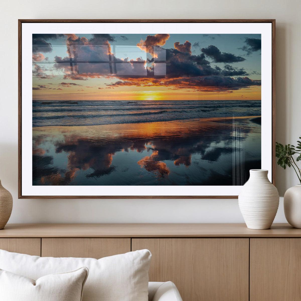 Beach Sunset Print - Stunning Ocean Canvas Artwork with