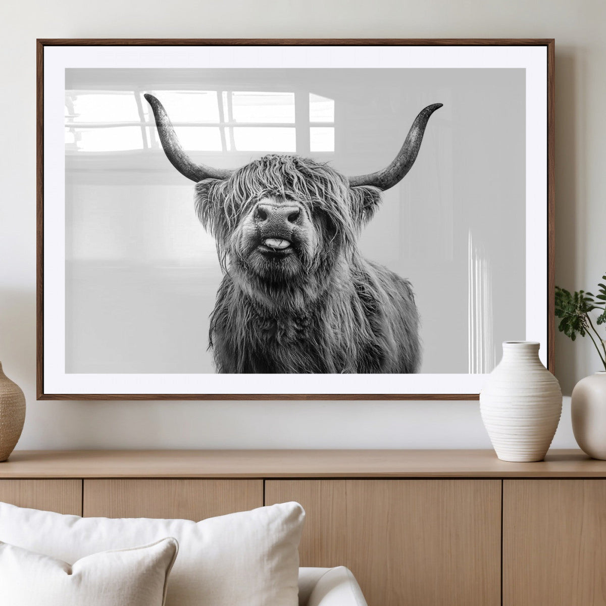 Fanny Scottish Highland Cow Cattle Art Print Farmhouse Wall