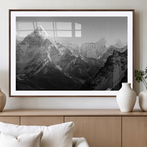 Everest Himalaya Mountain Peaks Black & White Triptych