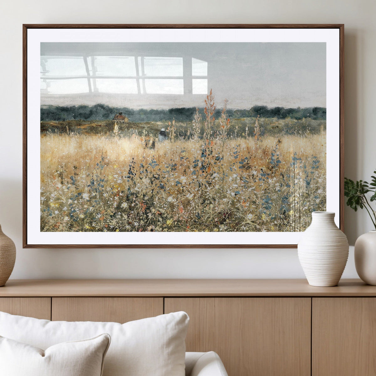 Wildflower Field Wall Art Canvas | Nature-Inspired Landscape