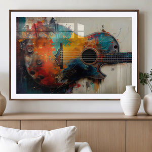 Abstract Guitar Wall Art Canvas | Vibrant Music-Inspired Art
