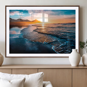 Sunset Beach Ocean Canvas Wall Art – Tranquil Ocean