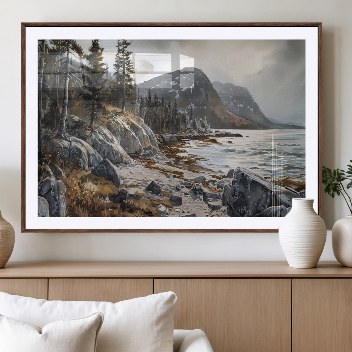 Serene Coastal View of Acadia National Park - Stunning