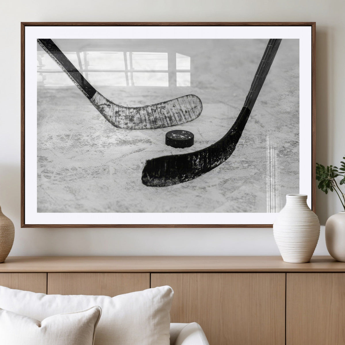 Winter Ice Hockey Sport Canvas Wall Art Print - Hockey Wall