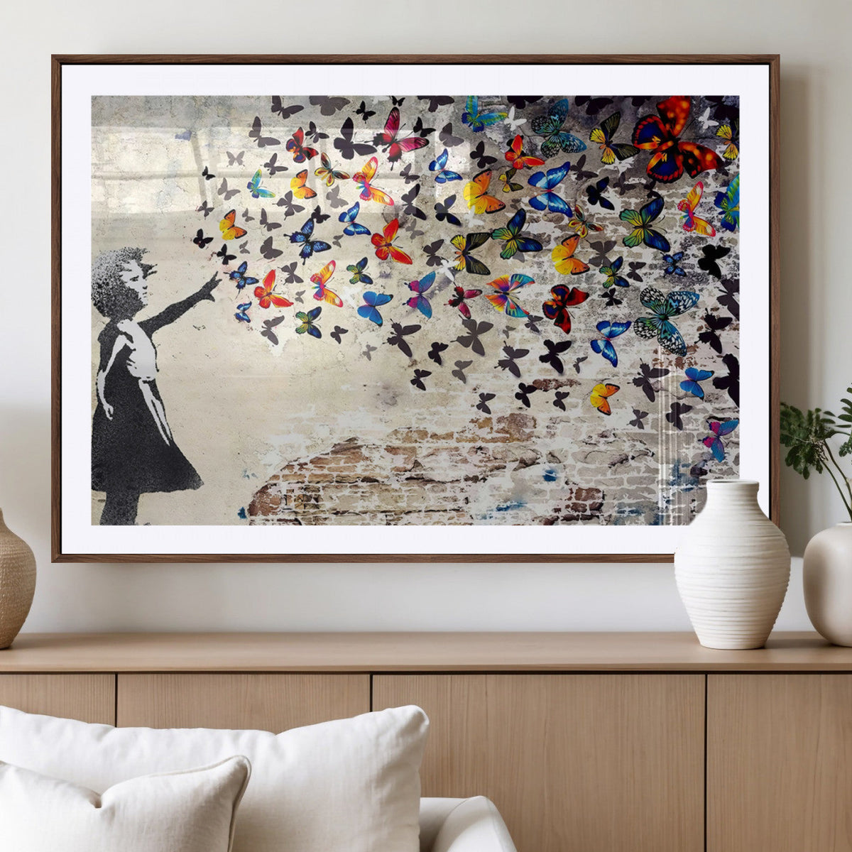 Banksy Graffiti Wall Art Canvas Print: Girl Releasing