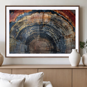 Abstract Tree Ring Wall Art Canvas Print