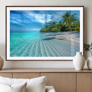 Tropical Beach Wall Art Canvas Print - Serene Ocean
