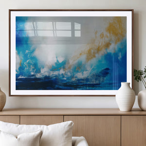 Blue Abstract Print - Dynamic Ocean-Inspired Canvas Wall Art