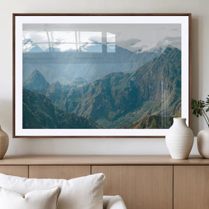 Misty Mountain Wall Art Canvas Print – Framed Cloudy Andean